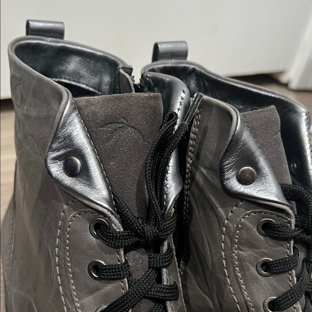 Dromedaris‎ Karissa Scrunched Gray Lace-Up Boots, Women's Size 41 or 10-10.5 - Picture 12 of 14